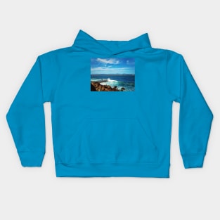 wavy blue sea Kids Hoodie